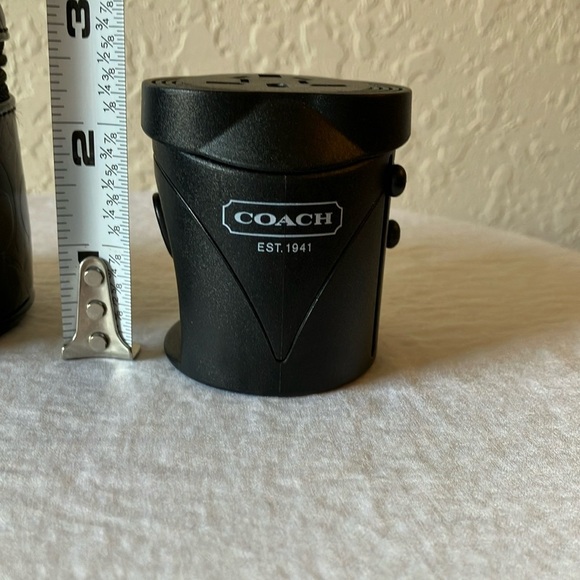 Coach: World/Universal Black Travel Adapter (Wall Plug)- Case- Silver Tone - Picture 8 of 14